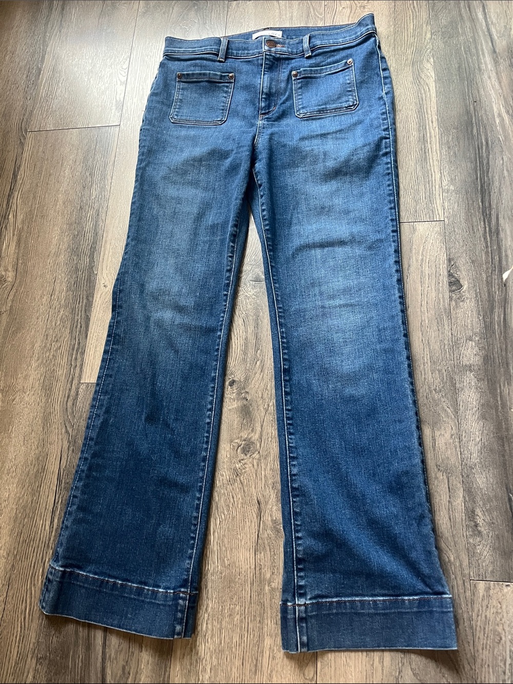 LOFT Blue Wide-Leg Denim Jeans Size10 - Picture 2 of 14